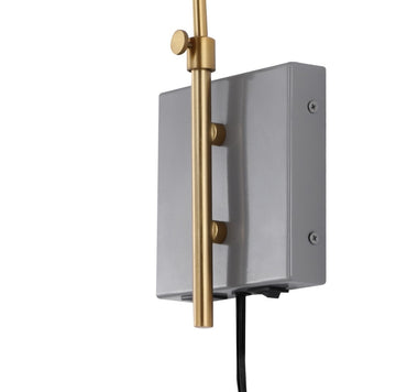 Max 20.5" Swing Arm Modern Midcentury Iron USB Charging Port LED Sconce - JONATHAN Y